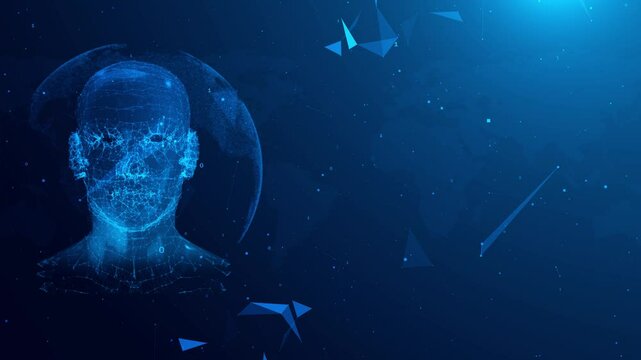 AI Artificial intelligence human technology concept. AI Technology Innovation concept Cpu print circuit dot line background. for cyber concept Ai Machine Learning. Brain Digital Code Technology 3D 4K