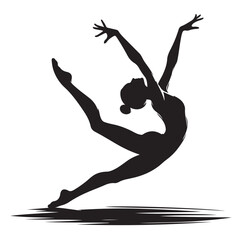 Gymnastics female vector illustration silhouette