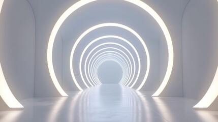 Obraz premium Sophisticated 3D-rendered abstract backdrop with a luminous white design.