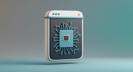 3D Render of Smartphone with Integrated Circuit Board - Technology Concept