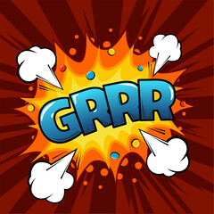 Grrrr angry bubble speech with text comic book style expression