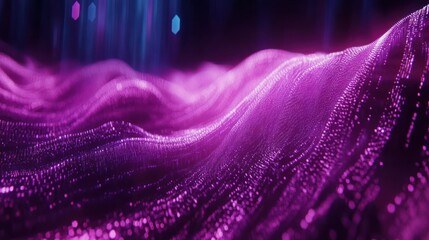 Text made of glowing fiber optics, futuristic digital background, 