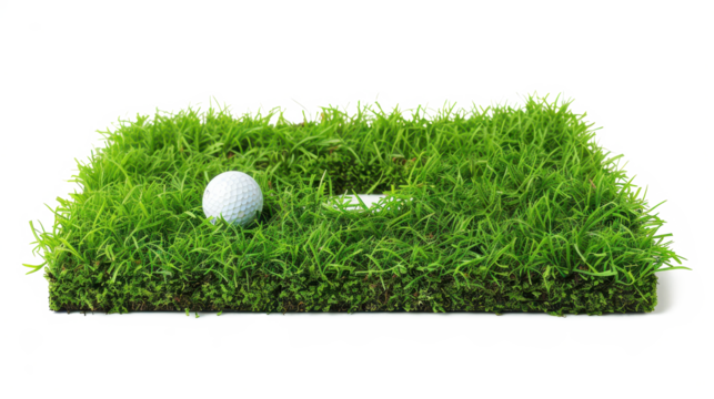 Golf Ball on Putting Green: A Perfect Shot