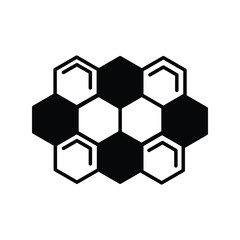 honey comb glyph icon with white background vector stock illustration