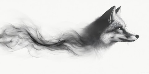 Obraz premium Elegant Fox Portrait With Smoky Abstract Design