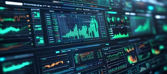 Fototapeta premium Effective tools for monitoring market research and financial performance.