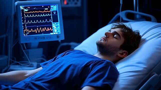 Medical health check that monitors body functions during sleep.