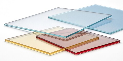 Translucent plexiglas and light interaction on a white background, light, white, plexiglas, geometric