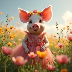  cute pig generative ai