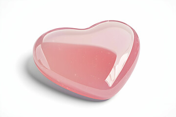 Soft Pink Heart-Shaped Object with a Transparent Surface for Use in Romantic or Artistic Contexts, Ideal for Valentine's Day Themes and Creative Projects