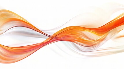 Naklejka premium Elegant Flowing Abstract Waves in Warm Orange and Soft White
