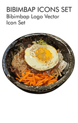 Bibimbap logo vector icon set