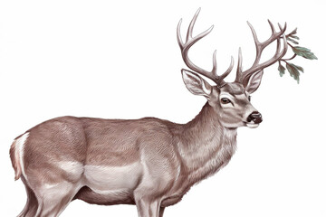 Fototapeta premium The white deer is very beautiful.