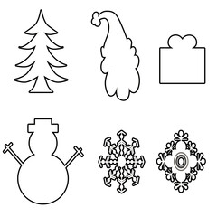 set of christmas icons