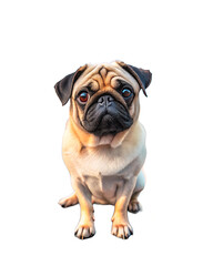 pug dog isolated on white background