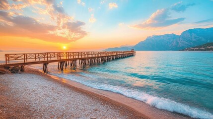 Obraz premium Pier on the beach.