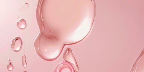 Abstract Pink Liquid Drops Background