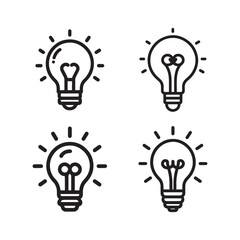 Bulb icon collection set. Set of idea sign icon vector illustration.