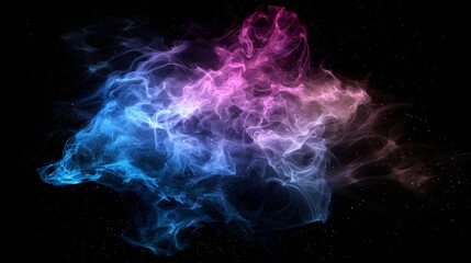 Mystical Nebula in Blue, Purple, and Pink