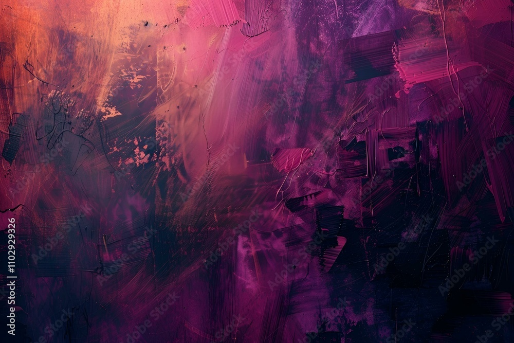 Wall mural exquisite painterly abstract background with deep, rich colors and textured brushstrokes, creating a