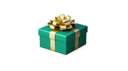 Elegant Green Gift Box A rich green box adorned with a luxurious gold ribbon png