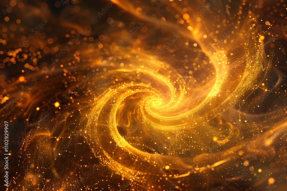 Wall mural golden swirls creating a dynamic and glowing background, exuding warmth and opulence, ideal for a ri