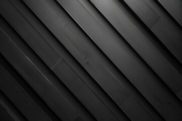 Obraz premium Sleek black corporate backdrop with minimalistic geometric shapes and diagonal grey stripes, featuring a 3D effect and subtle dark gradients for a modern, sophisticated look