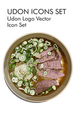 Udon logo vector icon set 