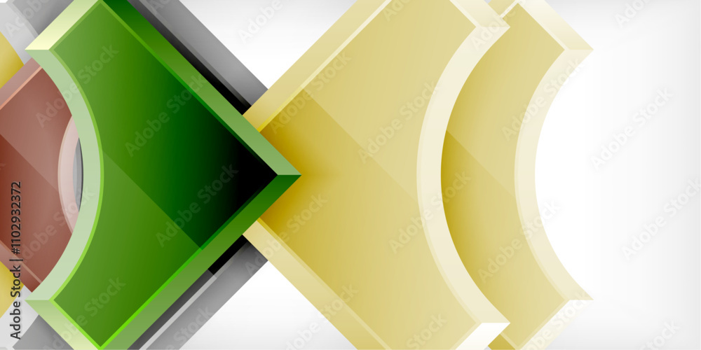 Poster Geometric design abstract background - circles and triangles