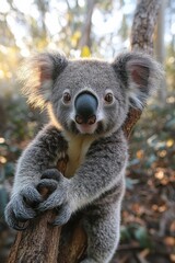 Fototapeta premium A koala sitting in the tree