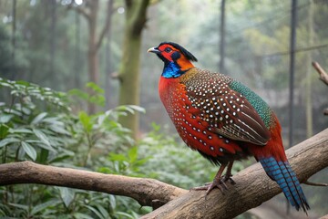 Satyr tragopan (Tragopan satyra) bird