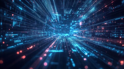 Abstract digital representation of data flow, symbolizing speed and technology.
