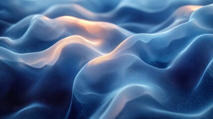 Abstract representation of flowing waves with soft lighting and fluid motion.