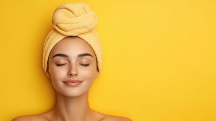 Portrait of a young woman indulging in a natural skincare routine highlighting themes of self care wellness and empowering confidence  The image showcases a relaxing