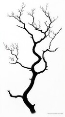 Obraz premium Elegant Minimalist Branch Patterns with a Clear Background