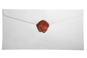 White envelope with red wax seal