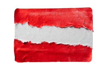 Layers of Red and white torn paper sticker