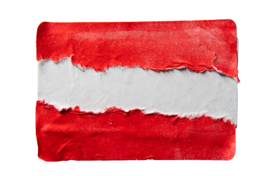Layers of Red and white torn paper sticker