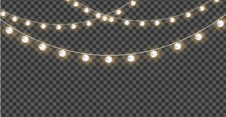 decor light bulb garland isolated transparent background © biswas