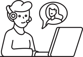 Hot Line Operator Illustration
