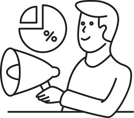 Marketer Holding Megaphone Illustration
