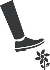 Isolated pictogram sign do not step on grass, lawn, flower for park, garden and outdoor signage