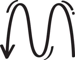 Zigzag Doodle Arrow Symbol
