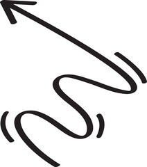 Zigzag Doodle Arrow Symbol
