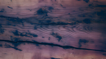 Fototapeta premium Full image of Purpleheart wood surface displaying rich purple hues, natural knots, and contrasting sapwood edges, perfect for woodworking, decor, and unique material designs. 
