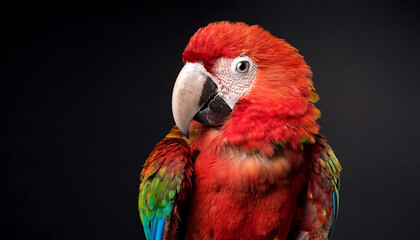 Naklejka premium Vivid Parrot Posing: A Burst of Nature's Colors