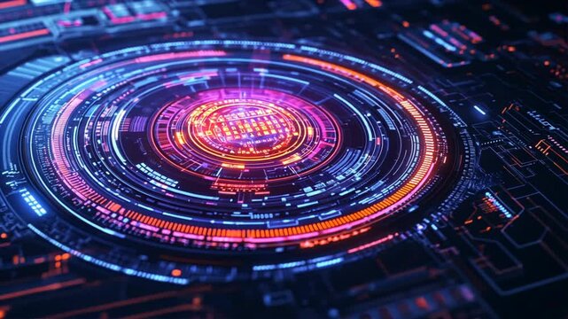 A colorful, glowing circle with a lot of different colors