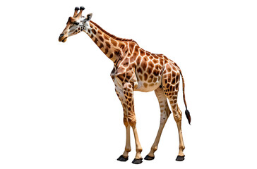 Fototapeta premium A realistic depiction of a giraffe standing gracefully.
