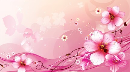 Pink Background with Side Flowers - an elegant and romantic floral display. The soft pink tones complement the flowers, adding a touch of charm and sophistication.