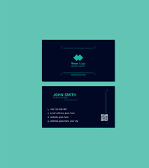 Fototapeta premium Double-sided creative business card template. Modern presentation card with company logo. Vector business card template. Visiting card for business and personal use. Vector illustration design.